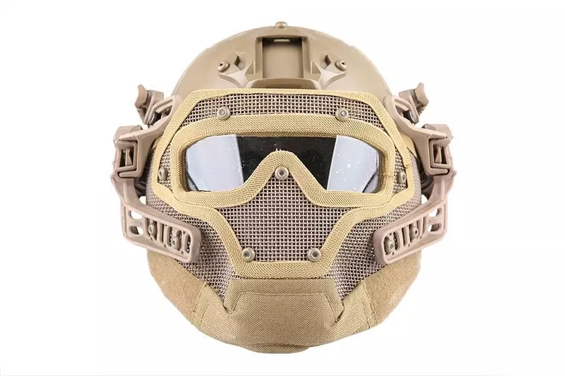 Replika kasku FAST PJ G4 System z osłoną twarzy - Coyote OD-G-EME-21-016948-00 asgbox.pl Replika kasku FAST PJ G4 System z osłoną twarzy - Coyote - obrazek 3