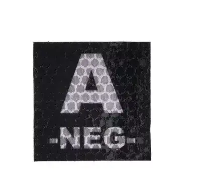 Alternative view of Naszywka IR z grupą krwi: A NEG