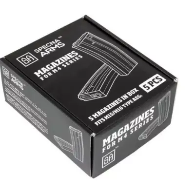 Zestaw 5 magazynków real-cap 30 kulek do M4/M16 - tan OD-G-SPE-05-005270-00 asgbox.pl