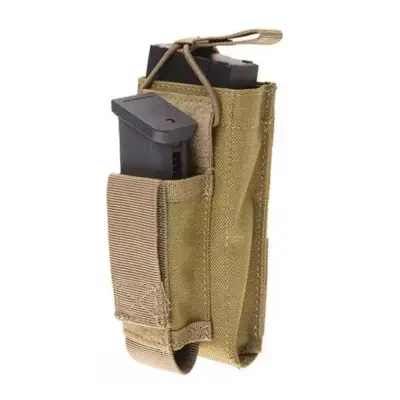 Pojedyncza ładownica Open Top na magazynek M4/M16 + pistoletowy - khaki OD-G-EME-19-019165-00 asgbox.pl