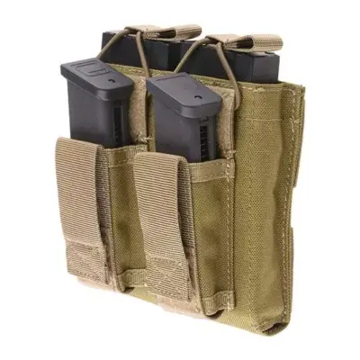 Podwójna ładownica Open Top na magazynki M4/M16 + pistoletowe - khaki OD-G-EME-19-019161-00 asgbox.pl