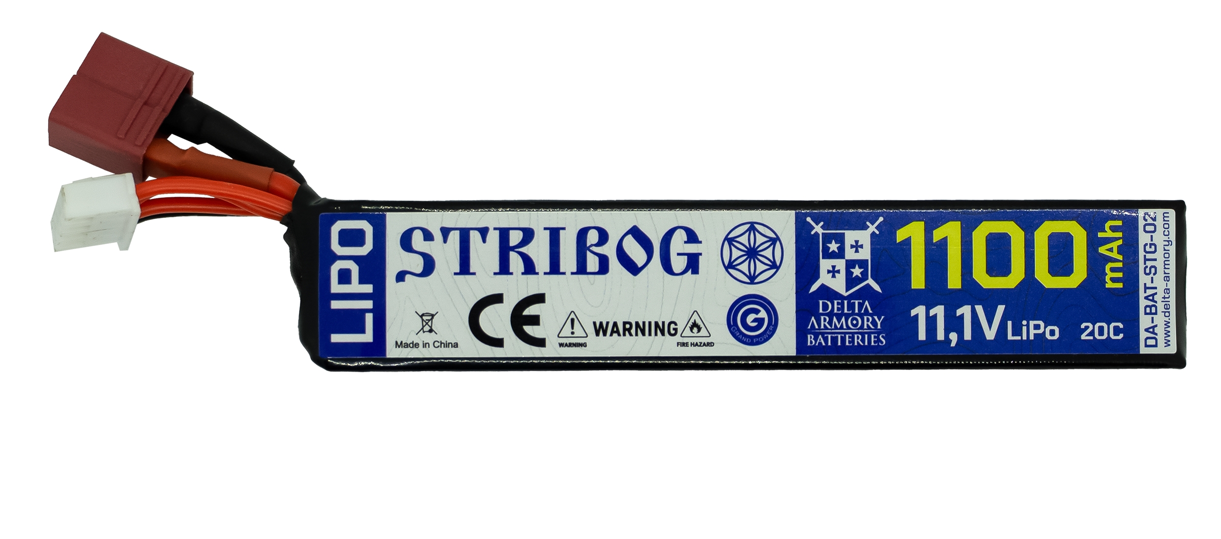 Delta Armory Li-Po Battery STRIBOG 11.1V 1100mAh, 20C, T-Dean - Buffer Stick OD-A-DA-BAT-STG-02 asgbox.pl Delta Armory Li-Po Battery STRIBOG 11.1V 1100mAh, 20C, T-Dean - Buffer Stick - obrazek 2