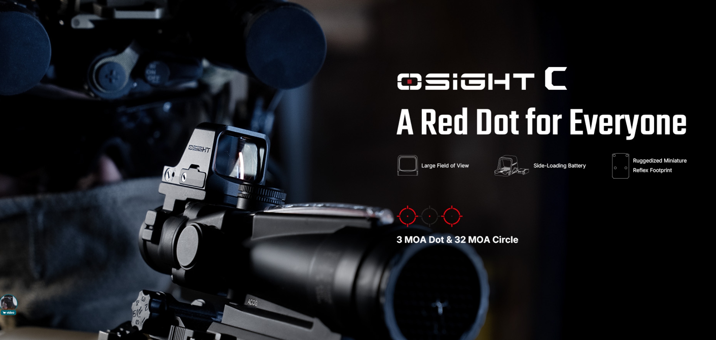 OLIGHT Osight C Red Dot Sight, RMR Footprint - Black OD-A-OLIGHT035 asgbox.pl OLIGHT Osight C Red Dot Sight, RMR Footprint - Black - obrazek 2