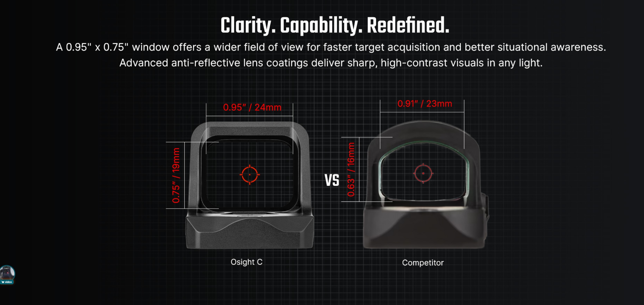 OLIGHT Osight C Red Dot Sight, RMR Footprint - Black OD-A-OLIGHT035 asgbox.pl OLIGHT Osight C Red Dot Sight, RMR Footprint - Black - obrazek 3