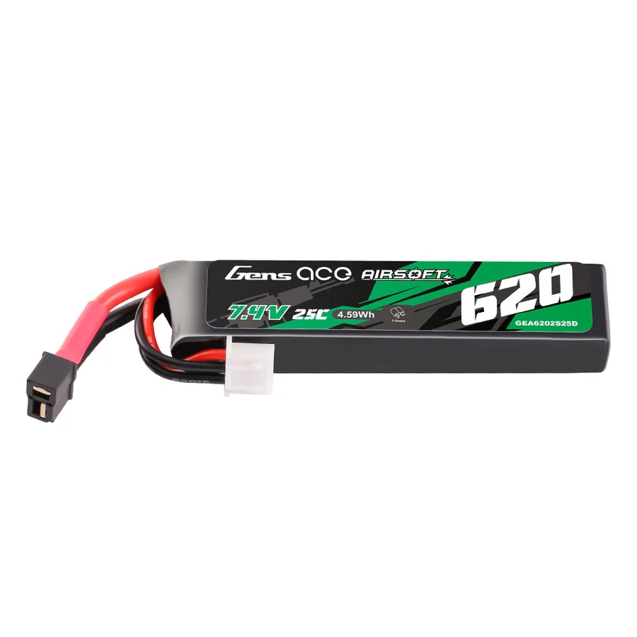 Gens ACE Li-Pol Battery 7.4V 620mAh, 25C, Mini T-Dean - AEP OD-A-GEA6202S25D asgbox.pl Gens ACE Li-Pol Battery 7.4V 620mAh, 25C, Mini T-Dean - AEP