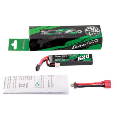 Gens ACE Li-Pol Battery 7.4V 620mAh, 25C, Mini T-Dean - AEP OD-A-GEA6202S25D asgbox.pl Gens ACE Li-Pol Battery 7.4V 620mAh, 25C, Mini T-Dean - AEP OD-A-GEA6202S25D asgbox.pl