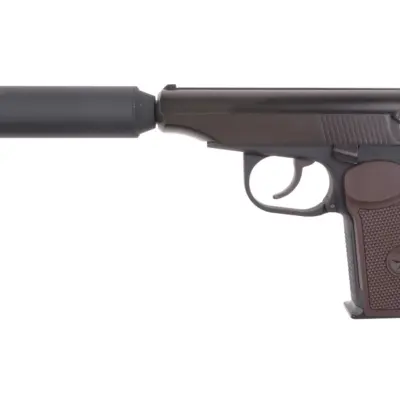 Replika pistoletu MK z tłumikiem - czarna/brązowy chwyt OD-G-WET-02-018958-00 asgbox.pl