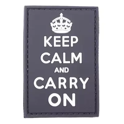asgbox.pl - Naszywka 3D - Keep Calm And Carry On - czarna