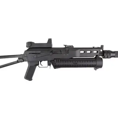 Replika pistoletu maszynowego PP-19 Bizon z tłumikiem i kolimatorem OD-G-CYM-01-009116-00 asgbox.pl