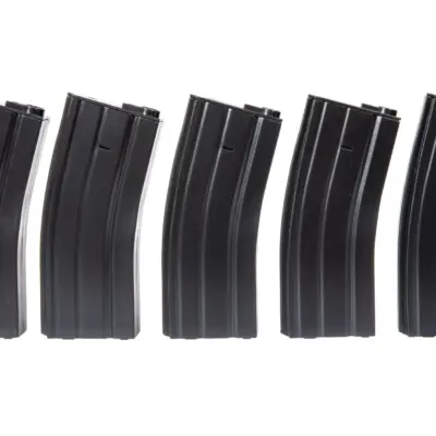 Alternative view of Zestaw 5 magazynków mid-cap 100 kulek do M4/M16 - czarny