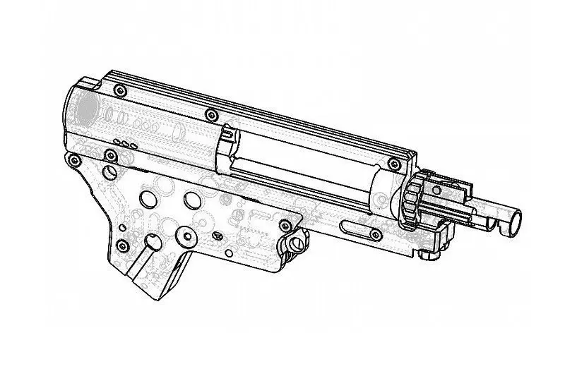 Dwudzielny, wzmocniony szkielet gearboxa v.2 z systemem QSC z komorą hop-up OD-G-RET-08-012105-00 asgbox.pl Dwudzielny, wzmocniony szkielet gearboxa v.2 z systemem QSC z komorą hop-up - obrazek 4