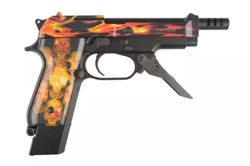 Replika pistoletu automatycznego M93R AEP Fire Pattern Custom (Red Frame) OD-G-LLX-01-013061-00 asgbox.pl Replika pistoletu automatycznego M93R AEP Fire Pattern Custom (Red Frame) - obrazek 6
