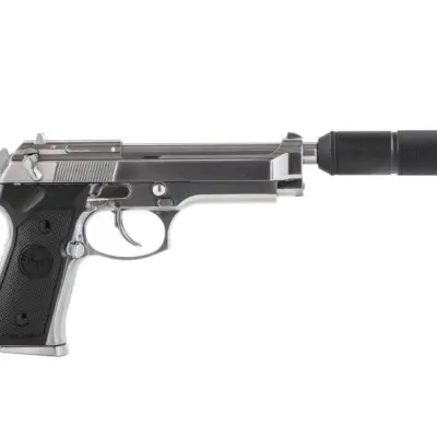 Replika pistoletu SR92 z tłumikiem - srebrna OD-G-SRC-02-021692-00 asgbox.pl