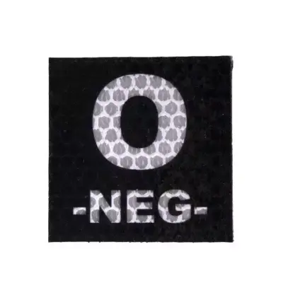 Naszywka IR z grupą krwi: 0 NEG OD-G-KAM-30-002087-00 asgbox.pl