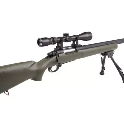 Replika karabinu snajperskiego SW-04J Army (z lunetą i dwójnogiem) - oliwkowa OD-G-SWL-03-003801-00 asgbox.pl