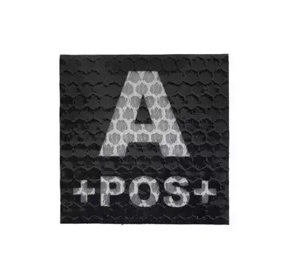 Alternative view of Naszywka IR z grupą krwi: A POS