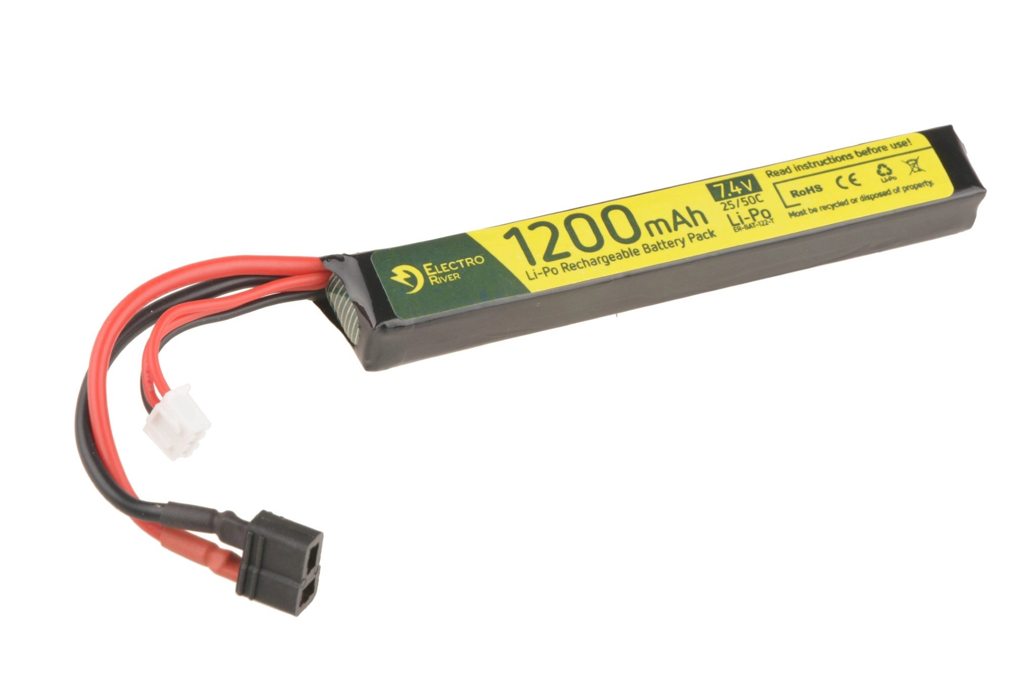 Akumulator LiPo 7,4V 1200mAh 25/50C T-connect (DEANS) OD-G-ELR-06-016967-00 asgbox.pl Akumulator LiPo 7,4V 1200mAh 25/50C T-connect (DEANS) - obrazek 4