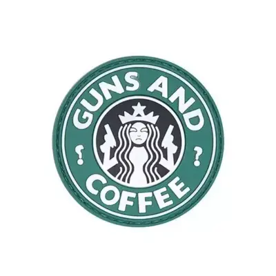 Alternative view of Naszywka 3D – Guns and Coffee