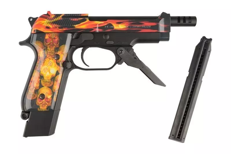 Replika pistoletu automatycznego M93R AEP Fire Pattern Custom (Red Frame) OD-G-LLX-01-013061-00 asgbox.pl Replika pistoletu automatycznego M93R AEP Fire Pattern Custom (Red Frame) - obrazek 8