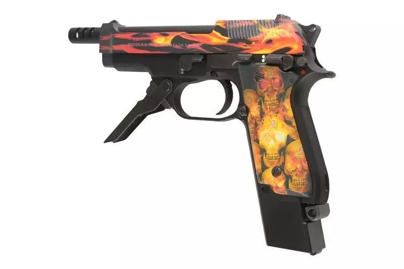 Replika pistoletu automatycznego M93R AEP Fire Pattern Custom (Red Frame) OD-G-LLX-01-013061-00 asgbox.pl Replika pistoletu automatycznego M93R AEP Fire Pattern Custom (Red Frame) - obrazek 9