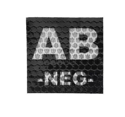 Naszywka IR z grupą krwi: AB NEG OD-G-KAM-30-002092-00 asgbox.pl