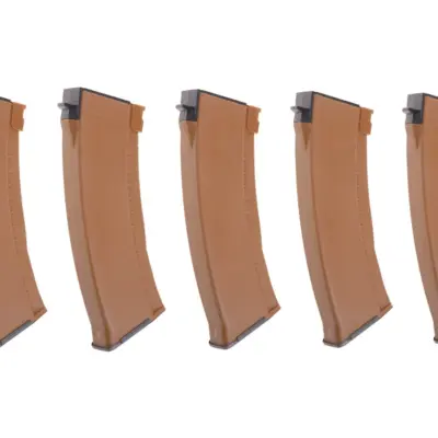 Zestaw 5 magazynków mid-cap 120 kulek do replik typu AK74 - brązowy OD-G-EIL-05-009735-00 asgbox.pl