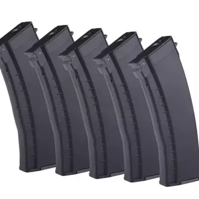 Zestaw 5 magazynków mid-cap 120 kulek do replik typu AK74 - czarny OD-G-EIL-05-009734-00 asgbox.pl