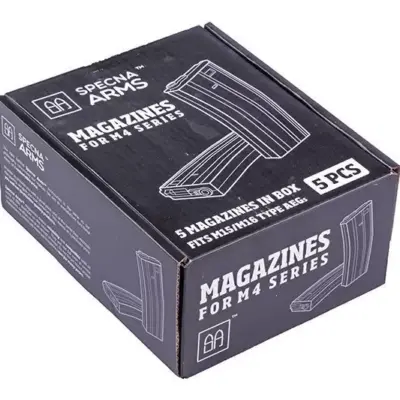 Zestaw 5 magazynków mid-cap 100 kulek do M4/M16 - czarny OD-G-SPE-05-005267-00 asgbox.pl