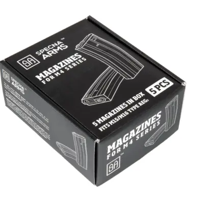 Zestaw 5 magazynków hi-cap 300 kulek do M4/M16 - szary OD-G-SPE-05-005273-00 asgbox.pl