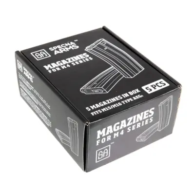 Zestaw 5 magazynków mid-cap 100 kulek do M4/M16 - szary OD-G-SPE-05-016311-00 asgbox.pl