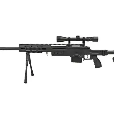 Replika karabinu snajperskiego MB4411D - z lunetą i dwójnogiem - czarna OD-G-WEL-03-006031-00 asgbox.pl