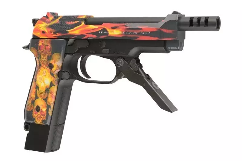 Replika pistoletu automatycznego M93R AEP Fire Pattern Custom (Red Frame) OD-G-LLX-01-013061-00 asgbox.pl Replika pistoletu automatycznego M93R AEP Fire Pattern Custom (Red Frame) - obrazek 10