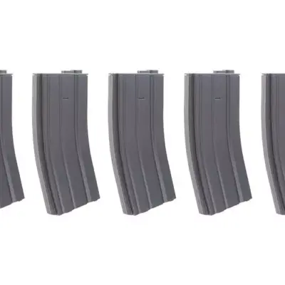 Zestaw 5 magazynków mid-cap na 70 kulek do M4/M16 - szary OD-G-SPE-05-016308-00 asgbox.pl