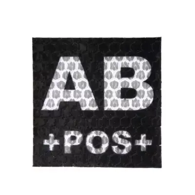 Naszywka IR z grupą krwi: AB POS OD-G-KAM-30-002093-00 asgbox.pl