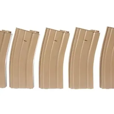 Zestaw 5 magazynków real-cap 30 kulek do M4/M16 - tan OD-G-SPE-05-005270-00 asgbox.pl