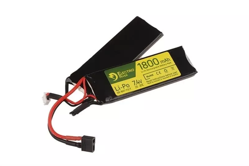 Akumulator LiPo 7,4V 1800mAh 20/40C T-connect (DEANS) 2-modułowy OD-G-ELR-06-015734-00 asgbox.pl 4V 1800mAh 20/40C T-connect (DEANS) 2-modułowy