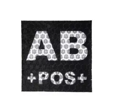 Naszywka IR z grupą krwi: AB POS OD-G-KAM-30-002093-00 asgbox.pl