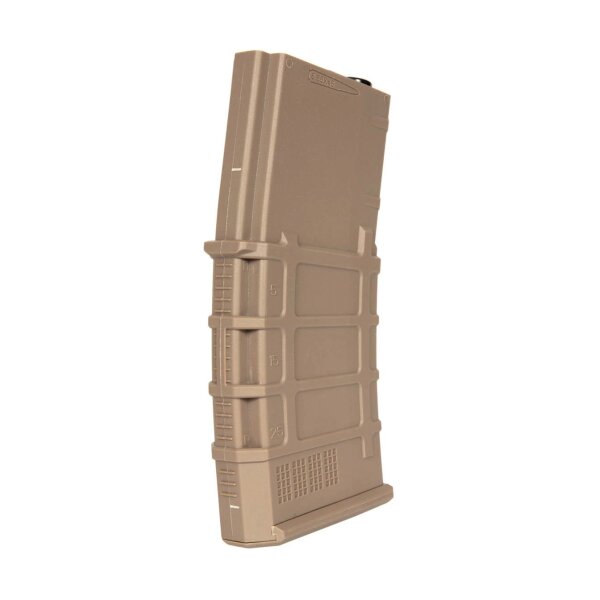 asgbox.pl - Polimerowy magazynek mid-cap 120 kulek do replik M4/M16 - tan