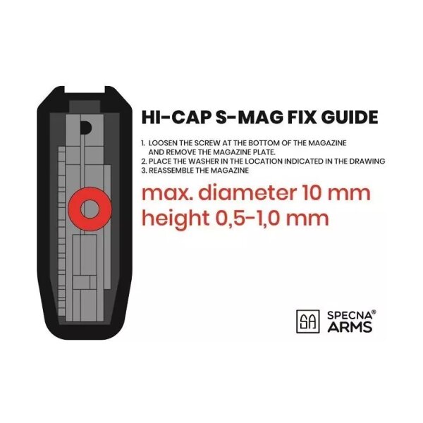 asgbox.pl - Zestaw 5 magazynków S-Mag Hi-Cap na 380 kulek - Chaos Grey
