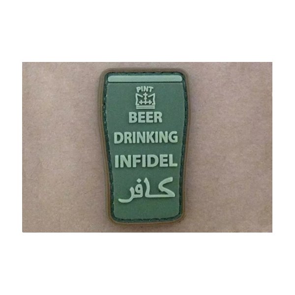 asgbox.pl - Naszywka 3D - Beer drinking infidel - Olive