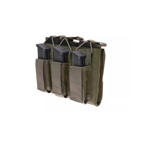 asgbox.pl - Potrójna ładownica Open Top na magazynki M4/M16 + pistoletowe - foliage green