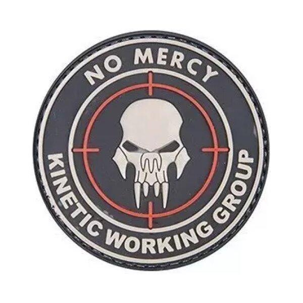 asgbox.pl - Naszywka 3D - NO MERCY – KINETIC WORKING GROUP - Black