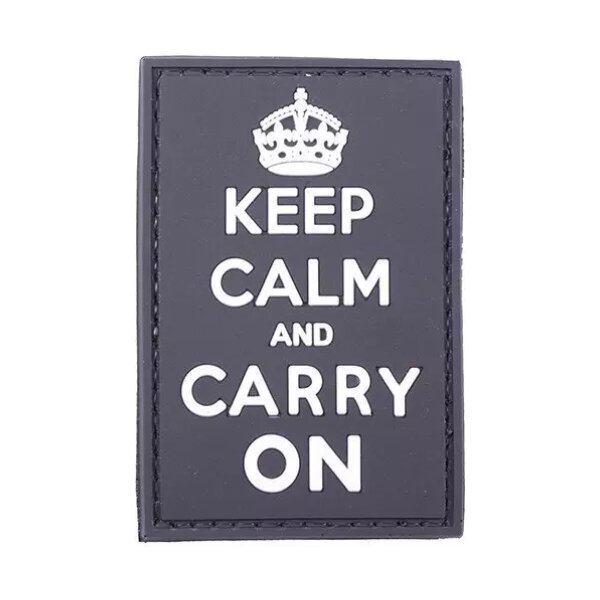 asgbox.pl - Naszywka 3D - Keep Calm And Carry On - czarna