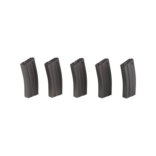 asgbox.pl - Zestaw 5 magazynków real-cap 30 kulek do M4/M16 - szary