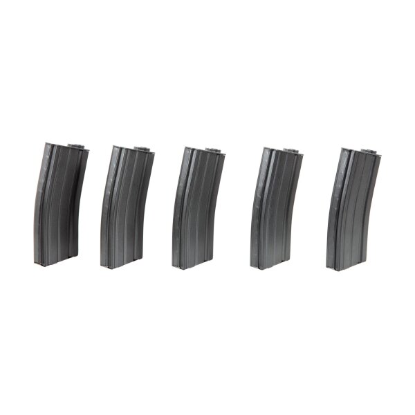 asgbox.pl - Zestaw 5 magazynków mid-cap 100 kulek do M4/M16 - szary