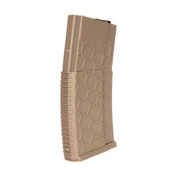 asgbox.pl - Polimerowy magazynek hi-cap HX 300 kulek do replik M4/M16 - tan