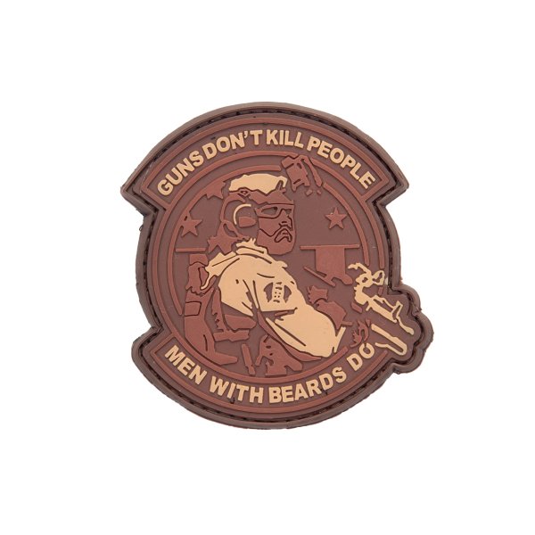 3D PVC GUNS DON'T KILL PEOPLE Patch - Brown