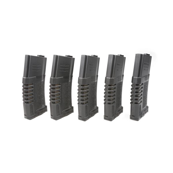 asgbox.pl - Zestaw 5 magazynków mid-cap PMG 140 kulek do do replik typu M4/M16 - czarny