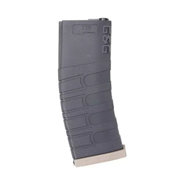 asgbox.pl - Magazynek mid-cap 120 kulek do replik typu M4/M16 - czarny / tan