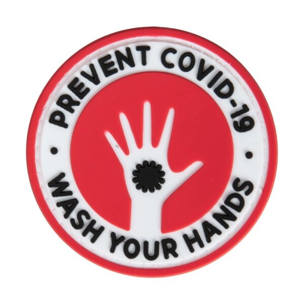 asgbox.pl - Naszywka 3D COVID-19 Wash Your Hands - czerwona